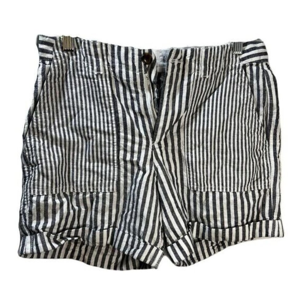 Womens Pocketed Zippered Chino‎ Pinstripe Shorts Size 2